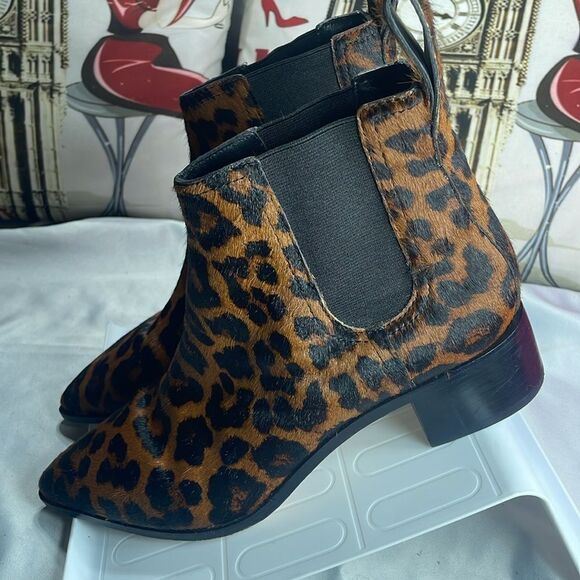(F) Loeffler Randall Nellie 7 women's ankle boots, brown calf hai leopard print - Picture 9 of 12